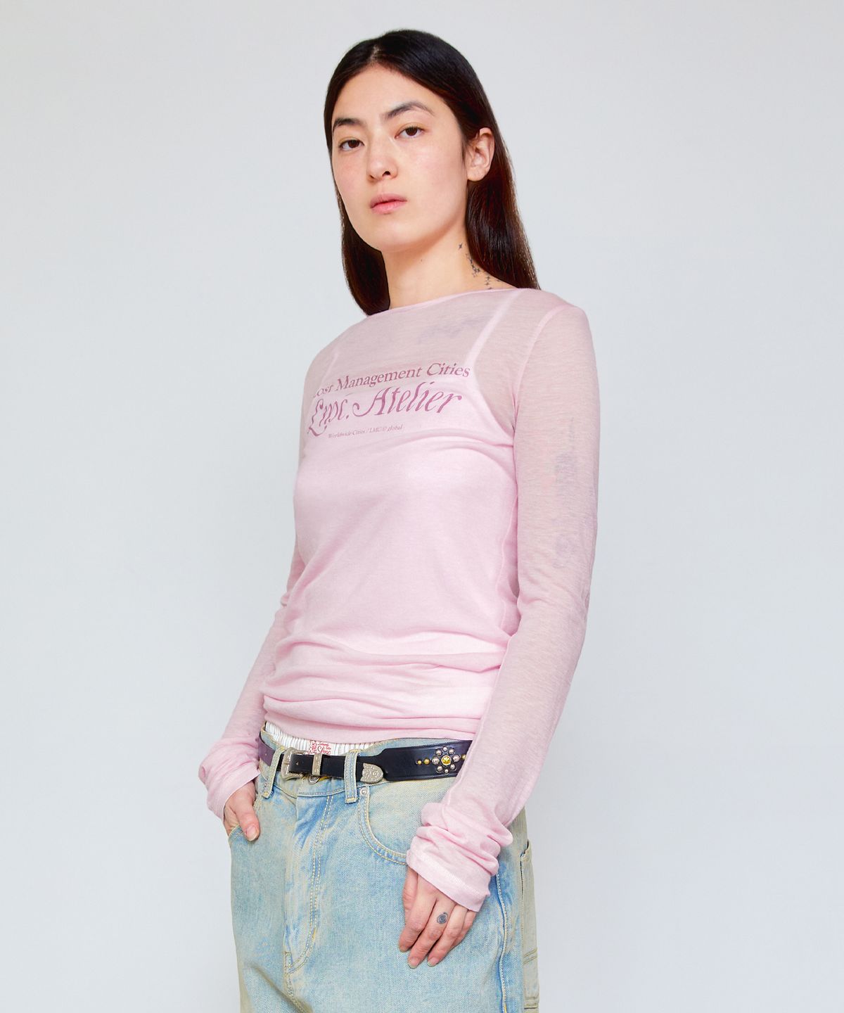 엘엠씨(LMC) WM LMC ATELIER SHEER LONG SLV TEE pink