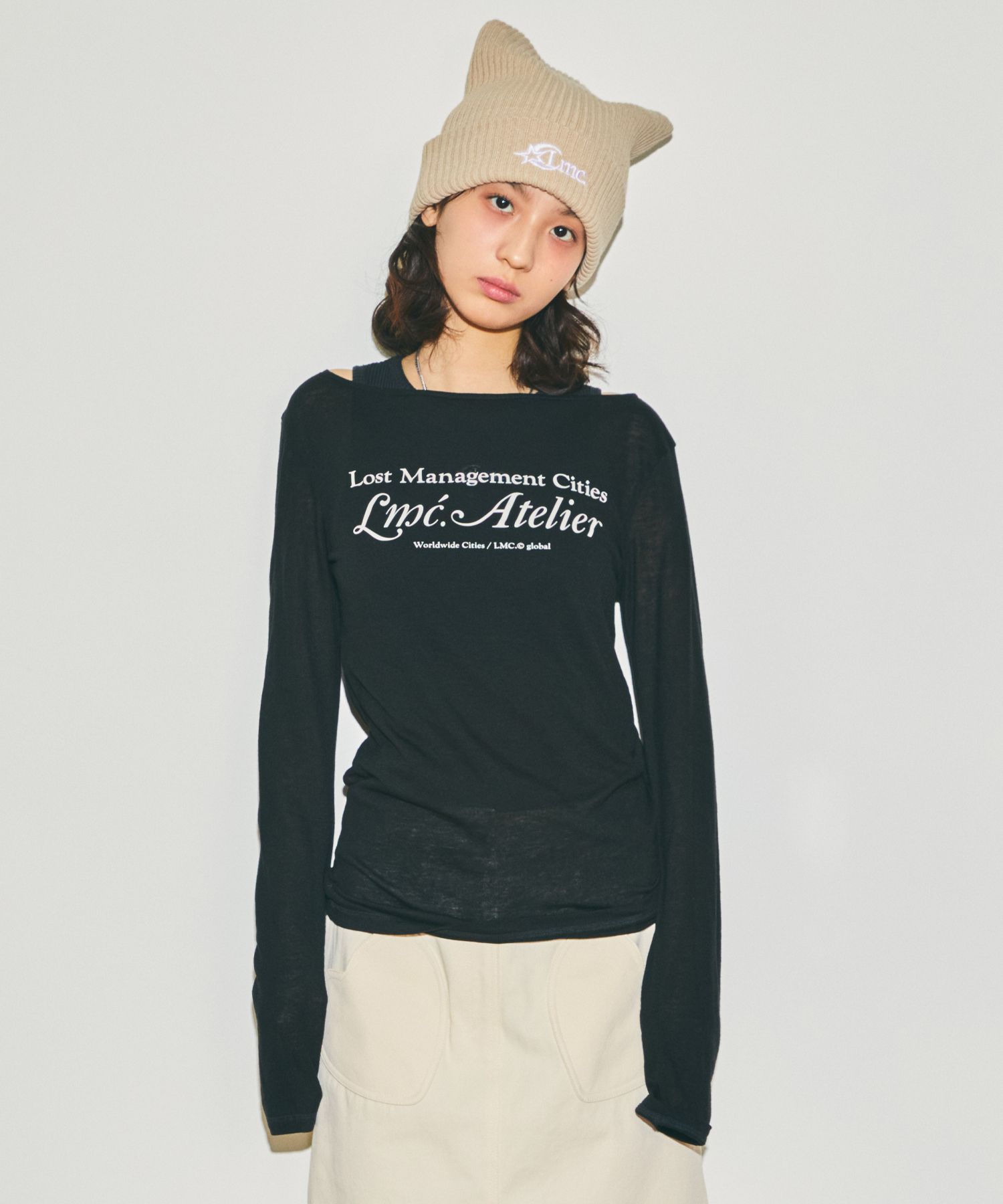 MUSINSA | LMC WM LMC ATELIER SHEER LONG SLV TEE black