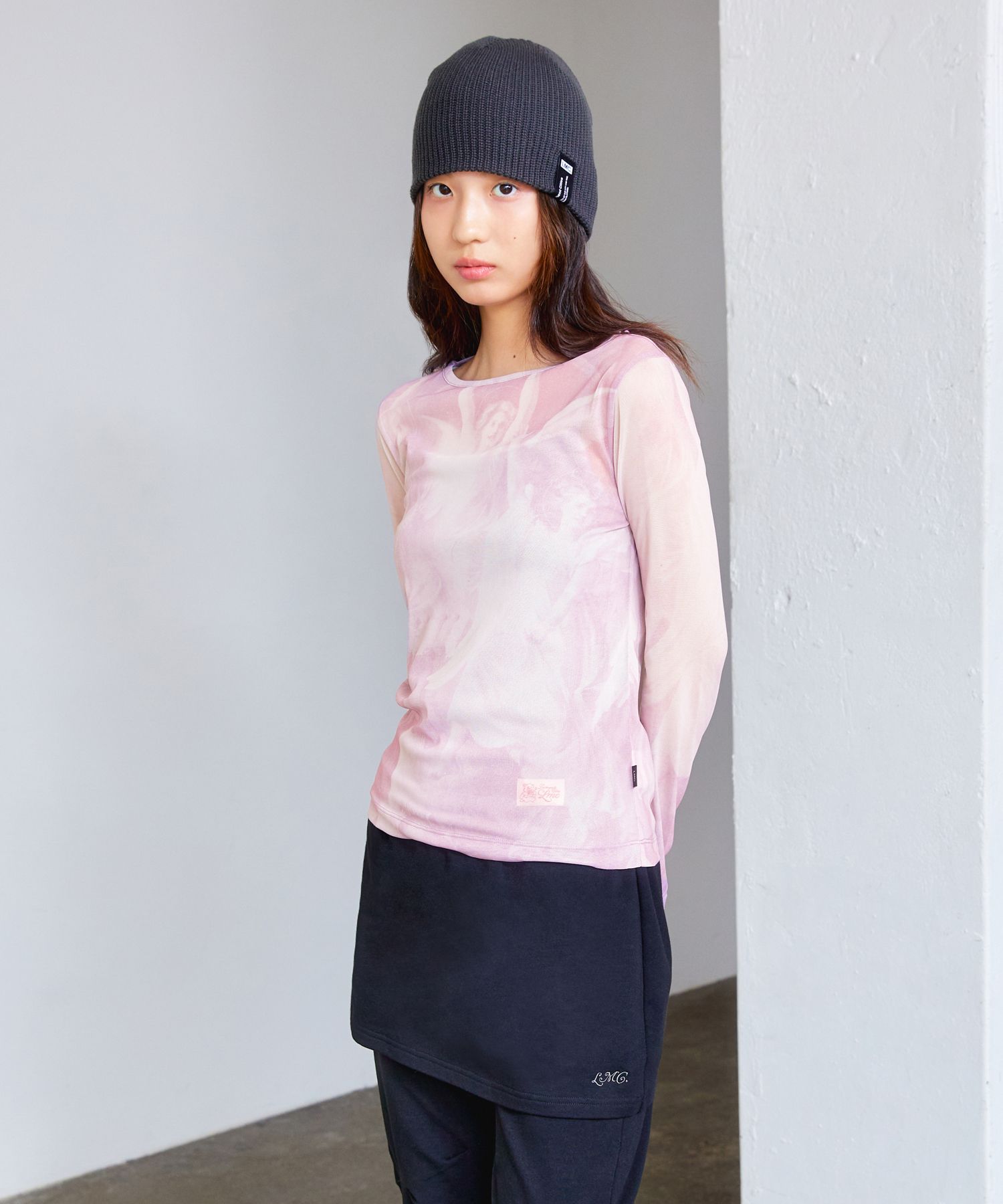 ★2025SS新作★LMC★WM PRINTED MESH LONG SLV TEE MUSINSA | LMC WM PRINTED MESH LONG SLV TEE black