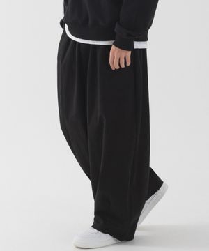 워시드 코튼 벌룬 팬츠 (블랙)
