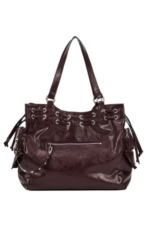 DEINET NEW STUD STRING BIG BAG IN BURGUNDY
