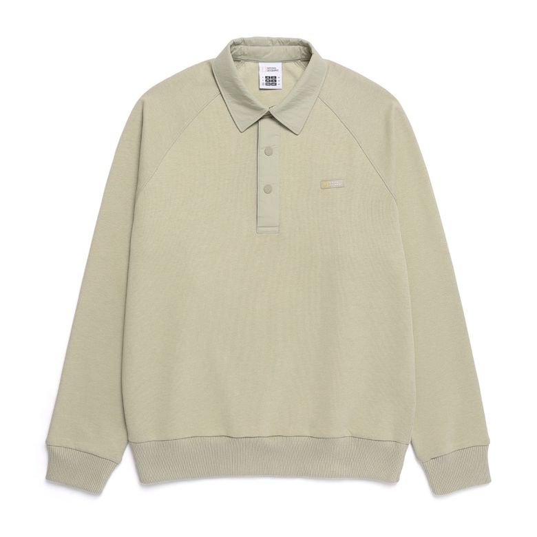 N251USW150 피타 카라 세미오버핏 스웻 셔츠 BEIGE KHAKI
