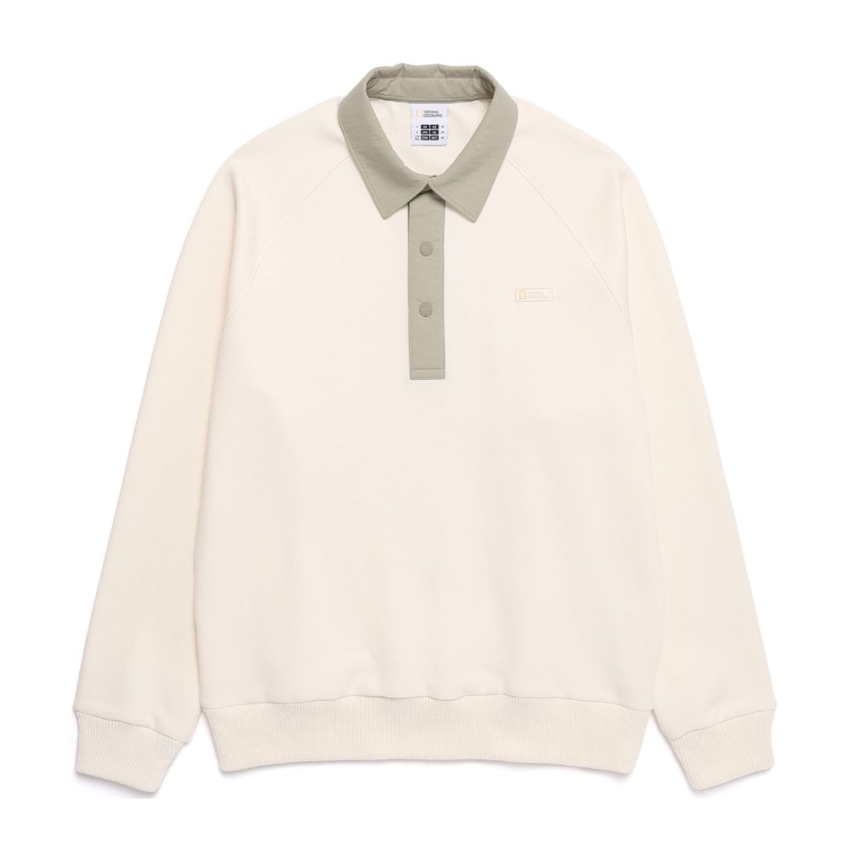 내셔널지오그래픽(NATIONALGEOGRAPHIC) N251USW150 피타 카라 세미오버핏 스웻 셔츠 IVORY