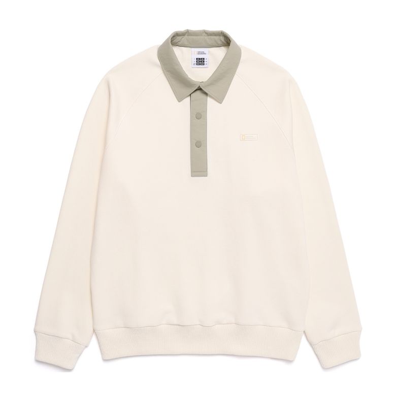 N251USW150 피타 카라 세미오버핏 스웻 셔츠 IVORY
