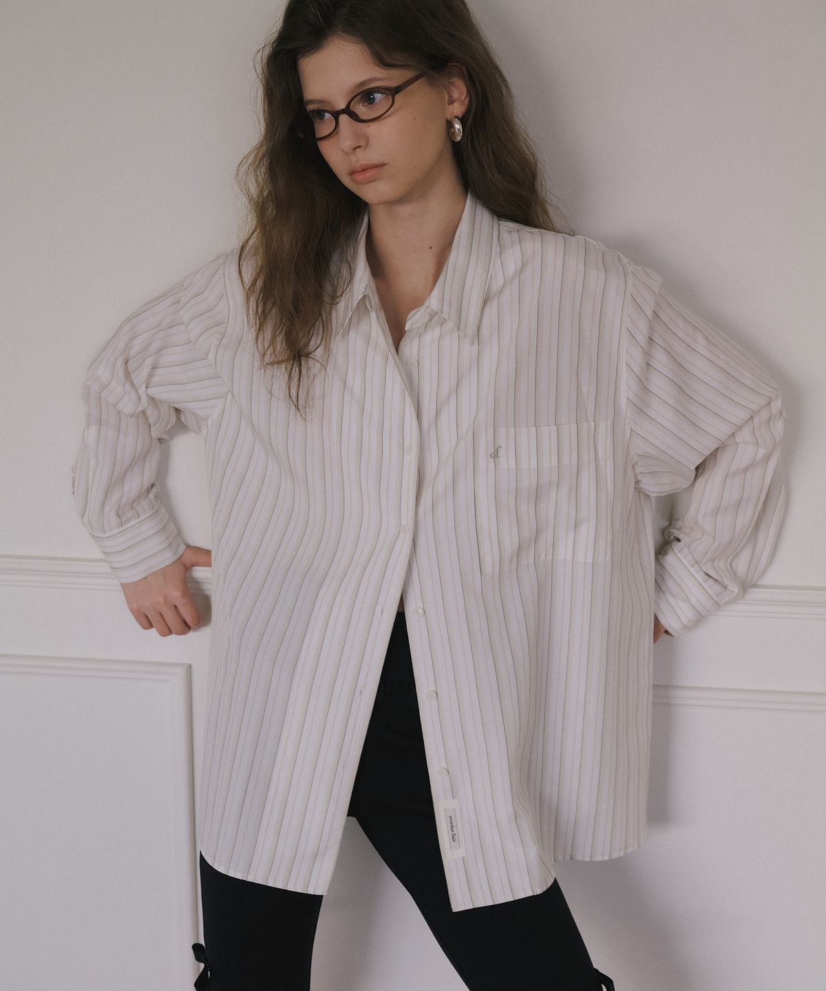 오버듀플레어(OVERDUEFLAIR) COTTON OVERSIZED SHIRTS_IVORY STRIPE