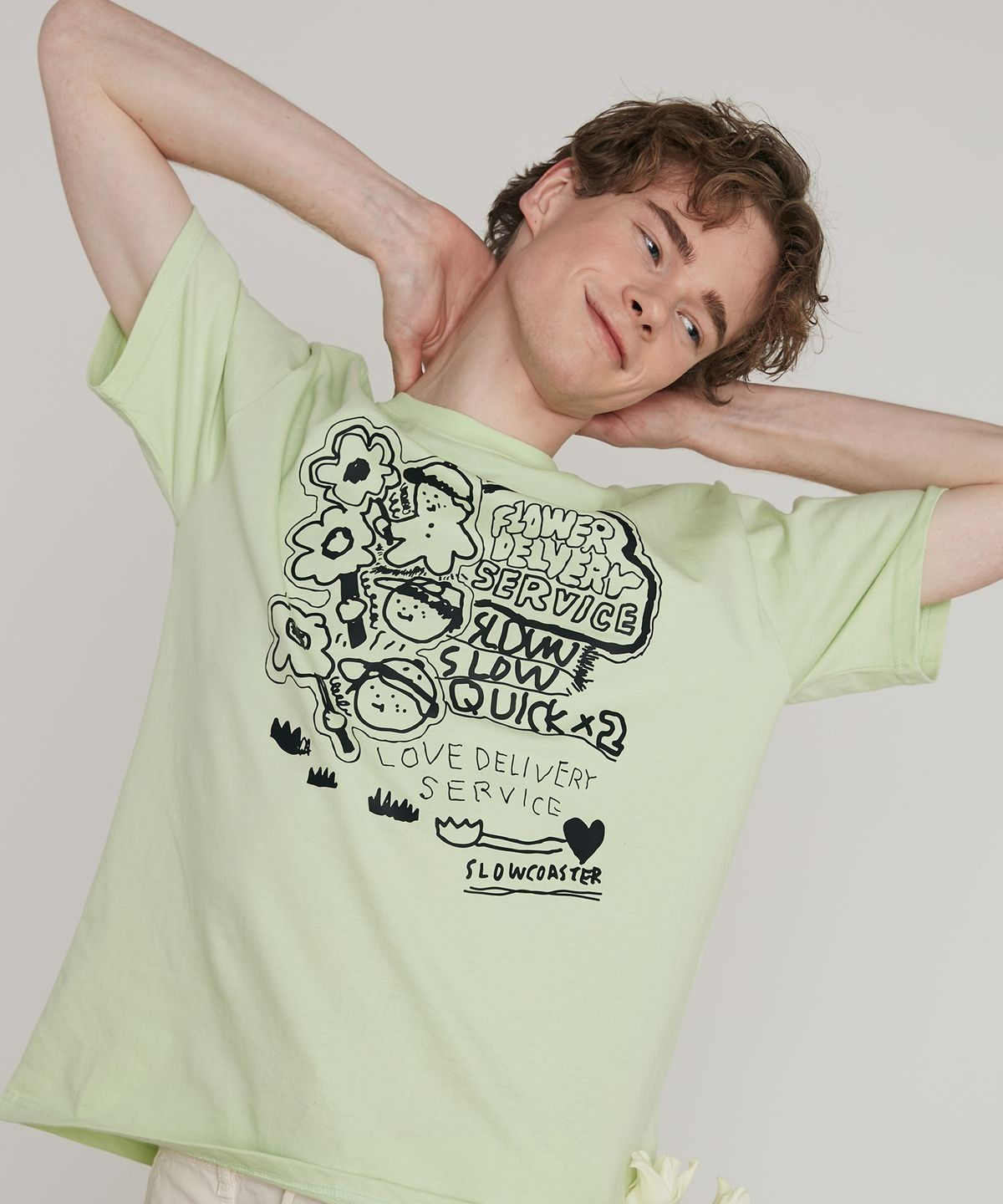 슬로코스터(SLOWCOASTER) DELIVERY TEAM SHORT SLEEVES Melon