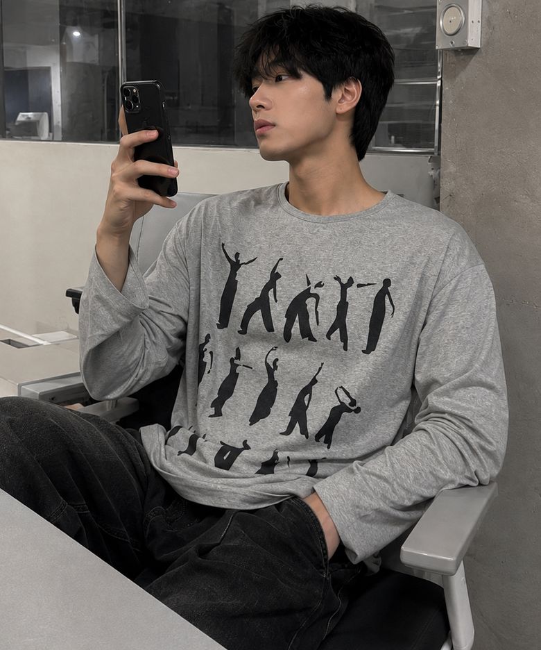 무용수 프린트 롱슬리브(Grey)