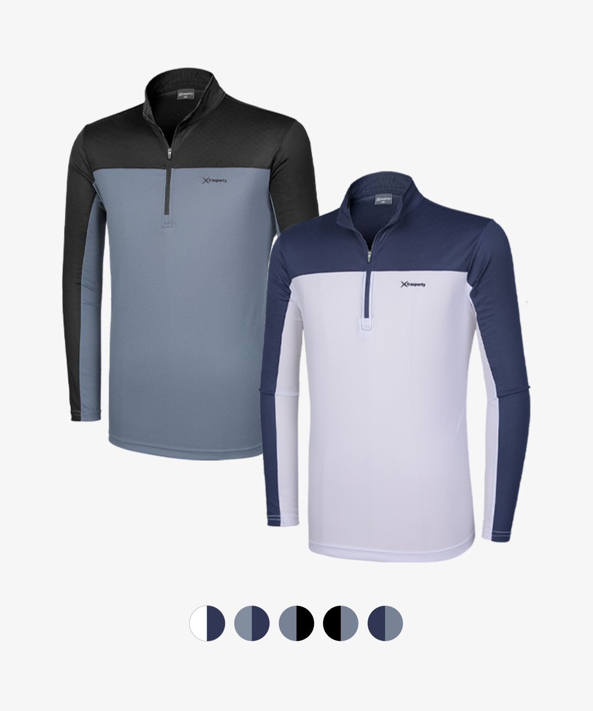 엑스트라스포티(EXTRASPORTY) [2PACK] 온더락 남성 데일리 긴팔 집업 티셔츠 5 Colors
