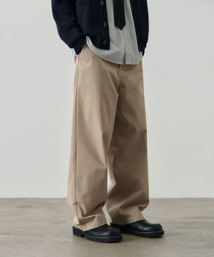 워시드 와이드 치노 팬츠 [베이지]