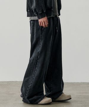 이레틱 피그먼트 다잉 트랙 스웻 팬츠 [워시드블랙]