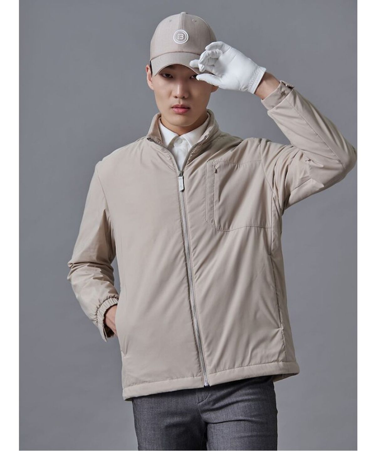 빈폴골프(BEANPOLE GOLF) 남성 간절기 패딩 점퍼 - 베이지