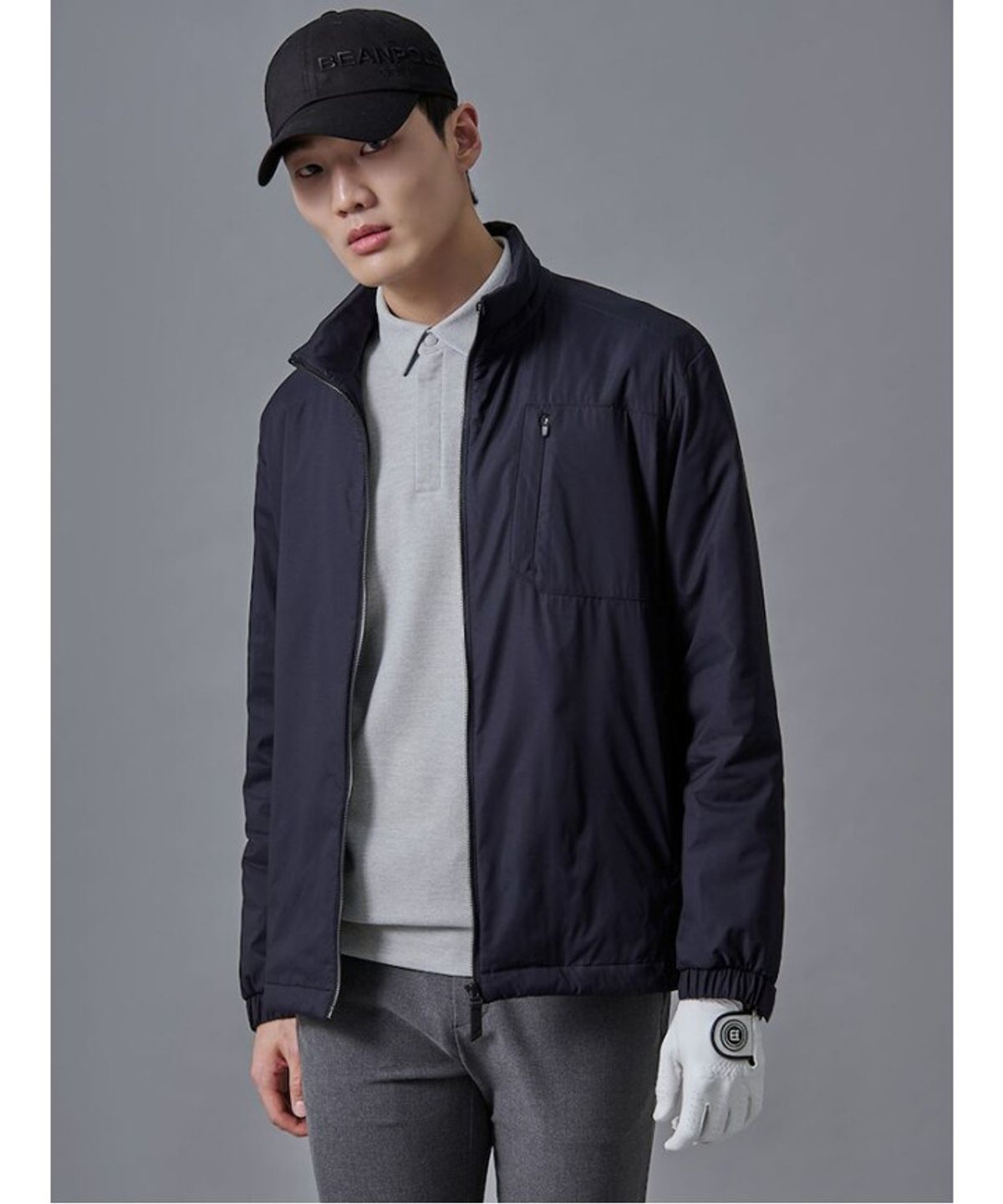 빈폴골프(BEANPOLE GOLF) 남성 간절기 패딩 점퍼  - 네이비
