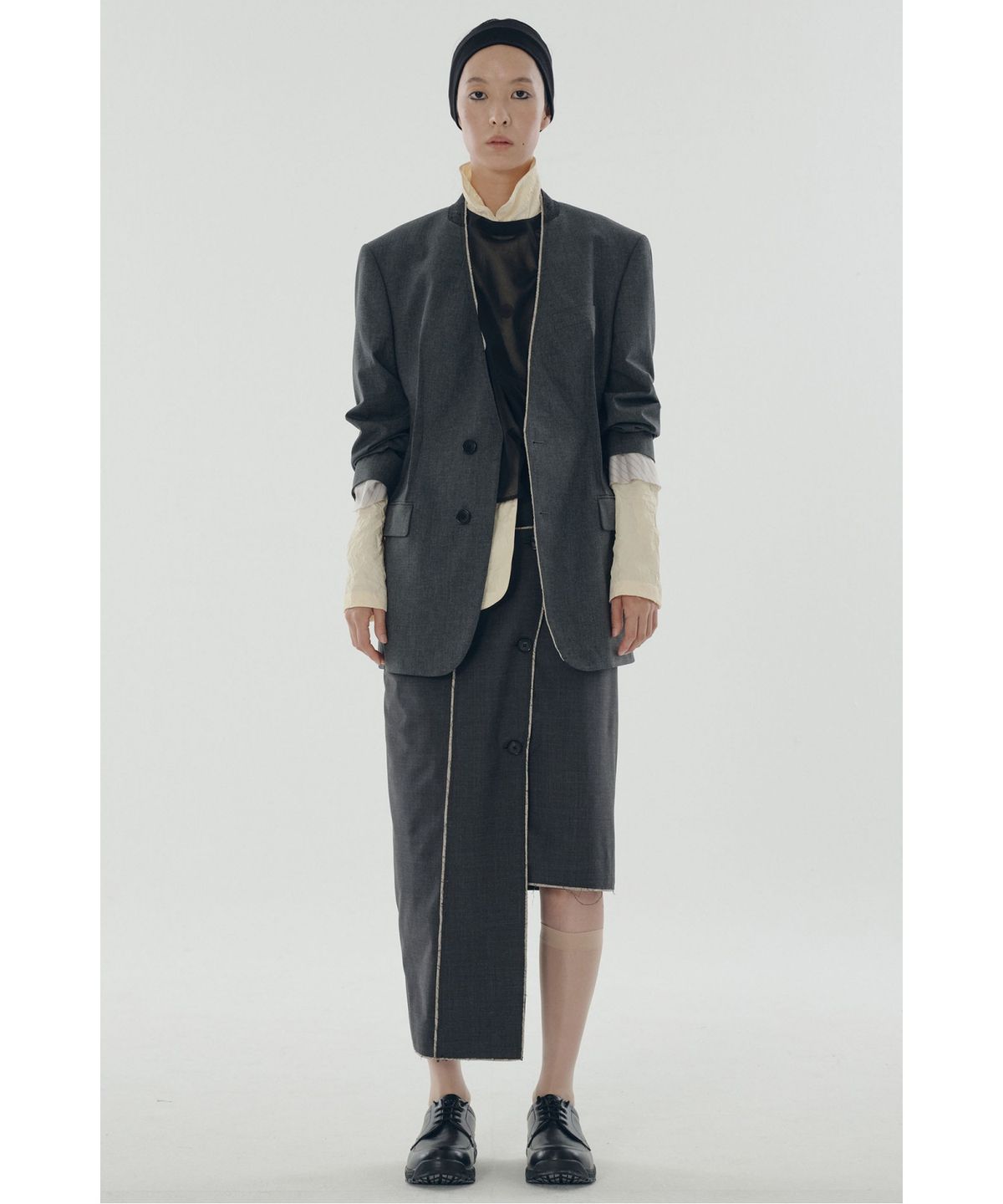 래코드(RECODE) Folded Raw edged jacket_RQJAS25502GYX