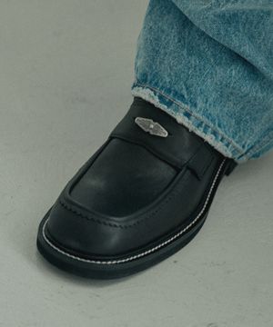 하프문 레더 로퍼 R25M101 (워싱 블랙)