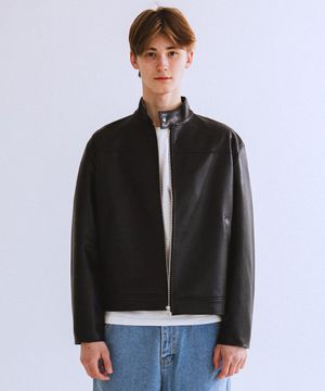 RG Synthetic Leather Moto Jacket (Black)