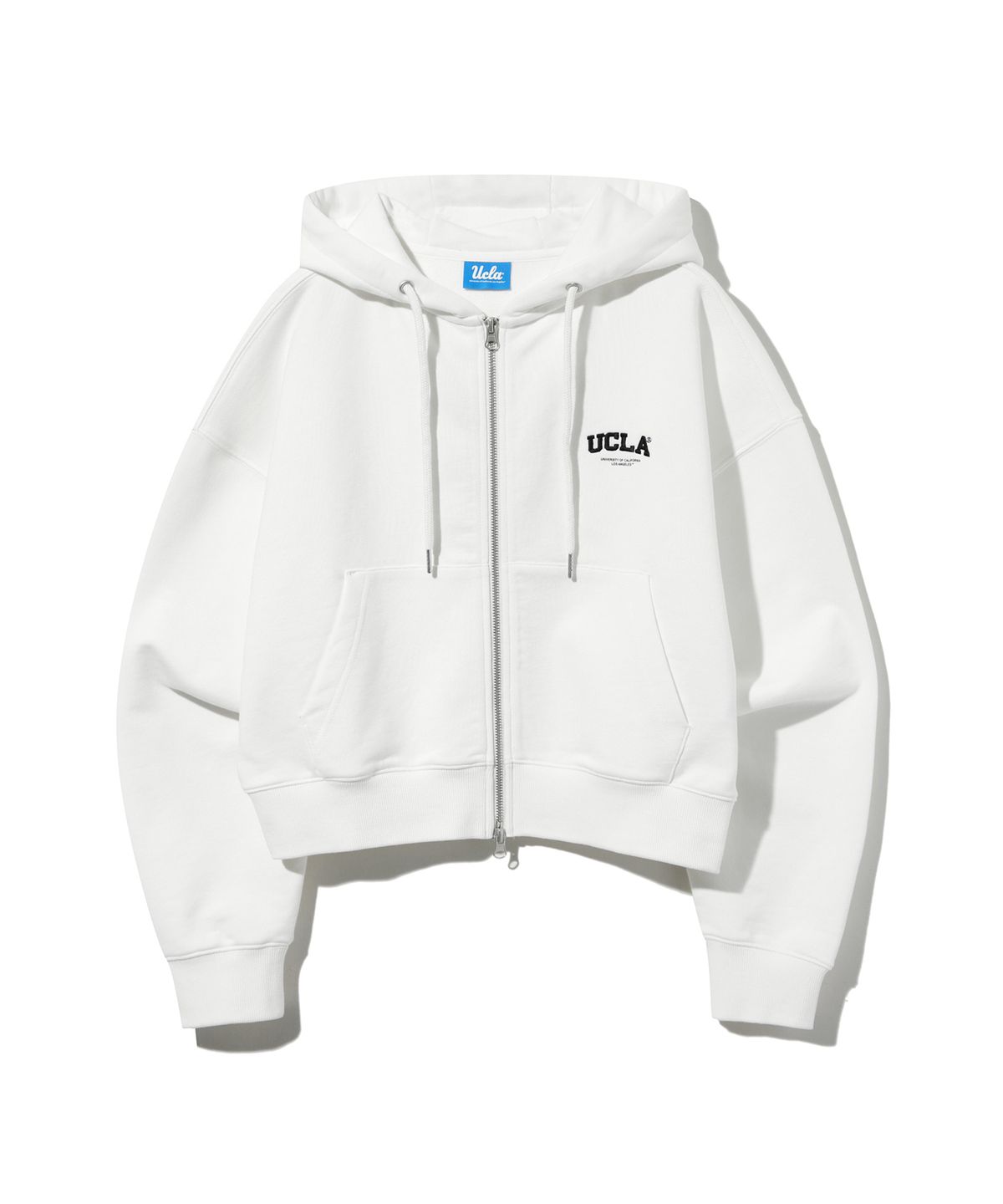 유씨엘에이(UCLA) 여성 베이직 로고 집업 크롭 후디[O-WHITE](UBRGD50)