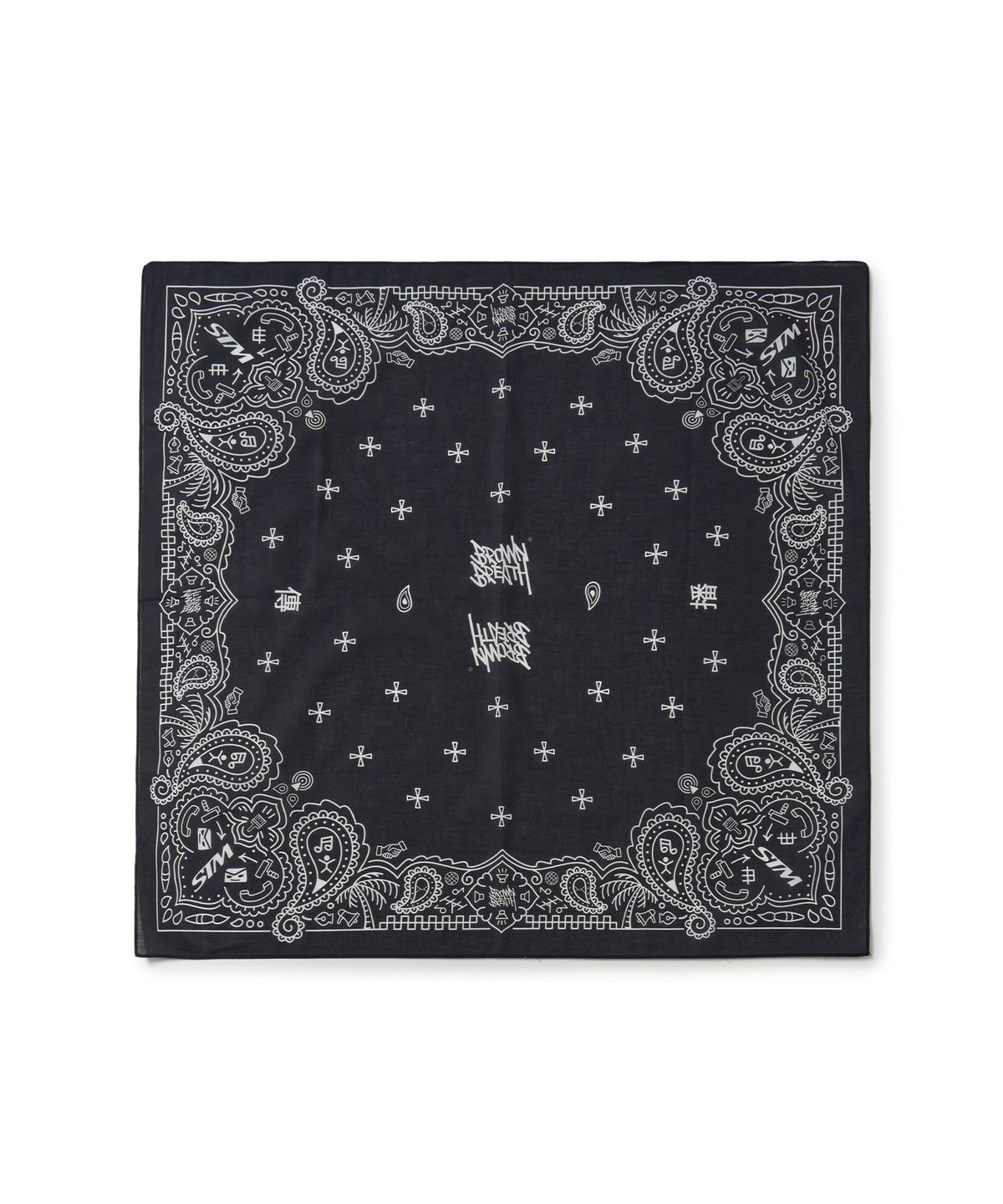 브라운브레스(BROWNBREATH) PAISLEY TAG BANDANA - BLACK
