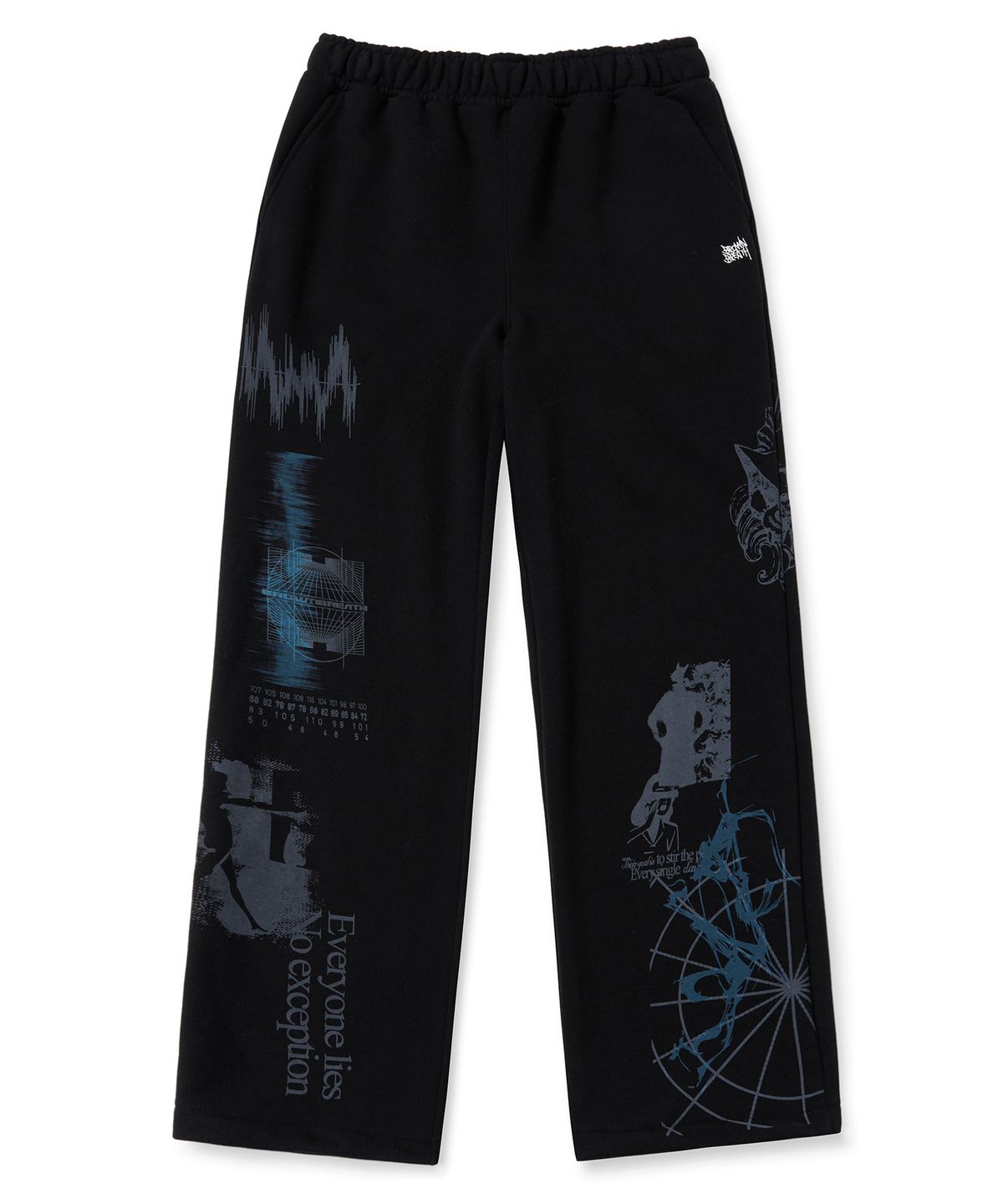 브라운브레스(BROWNBREATH) GRAPHICS SWEAT PANTS - BLACK