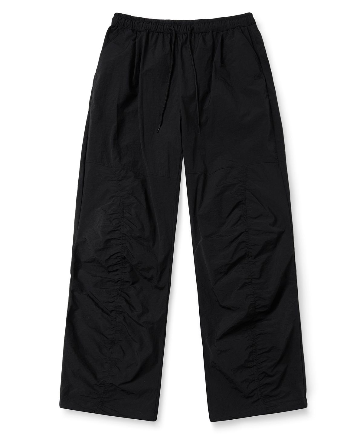 브라운브레스(BROWNBREATH) TAG NYLON SHIRRING PANTS - BLACK