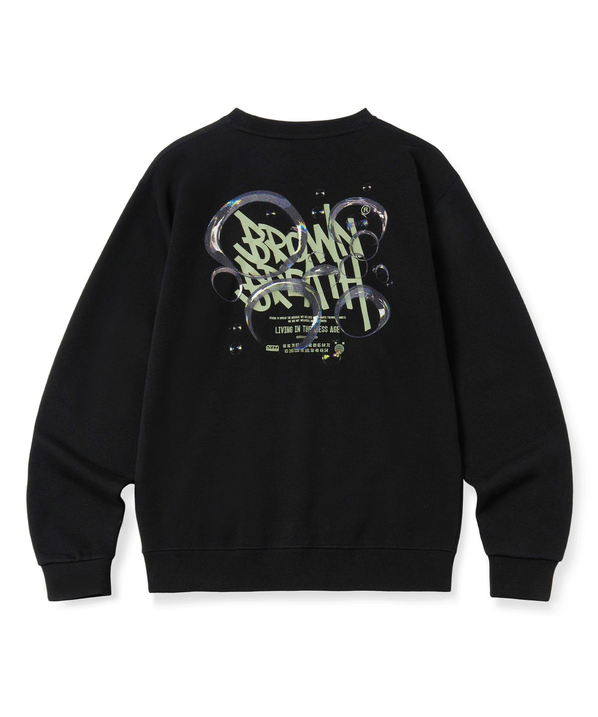 브라운브레스(BROWNBREATH) BUBBLE TAG CREWNECK - BLACK