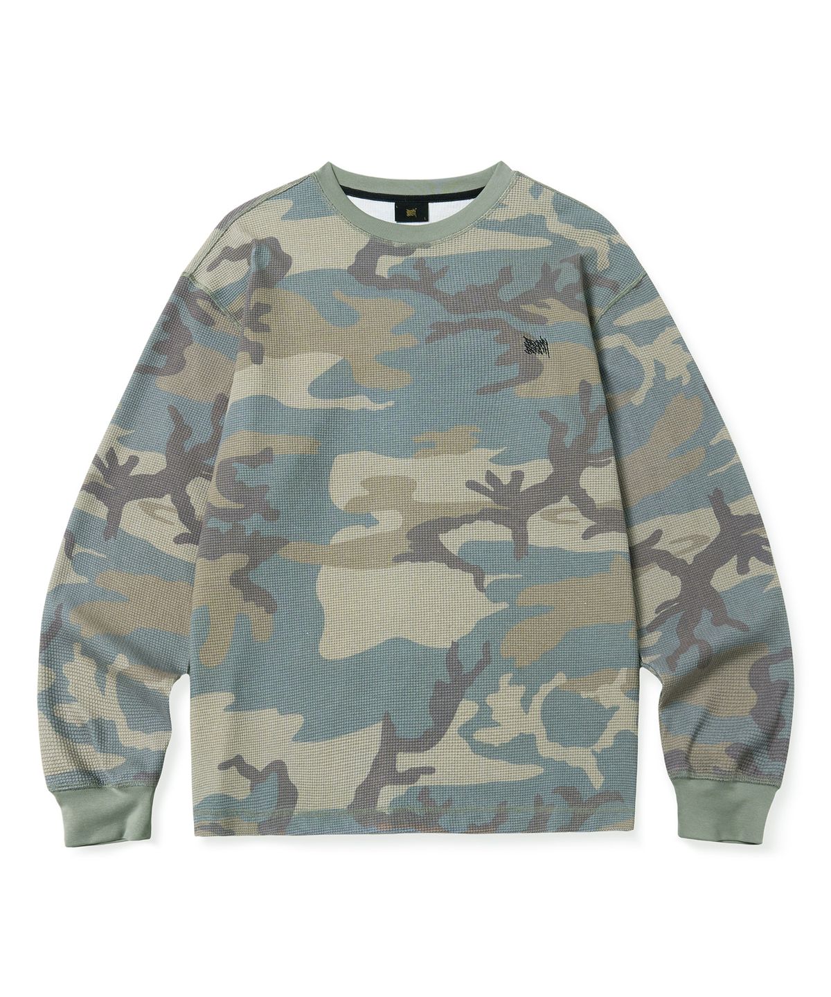 브라운브레스(BROWNBREATH) TAG CAMOUFLAGE WAFFLE LONGSLEEVE - KHAKI