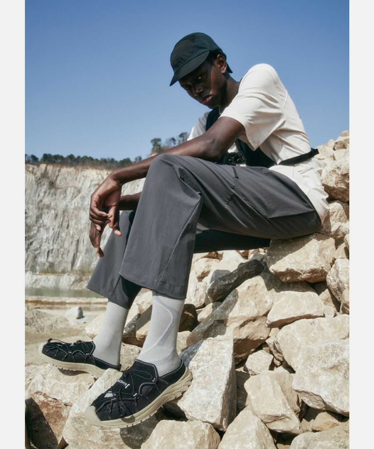 데상트(DESCENTE) 어반 T450 뮬 V2 어반 블랙(SQ123LSD36)