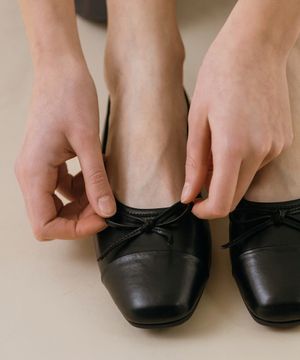 리본 콤비 플랫 슈즈 EBAL157125