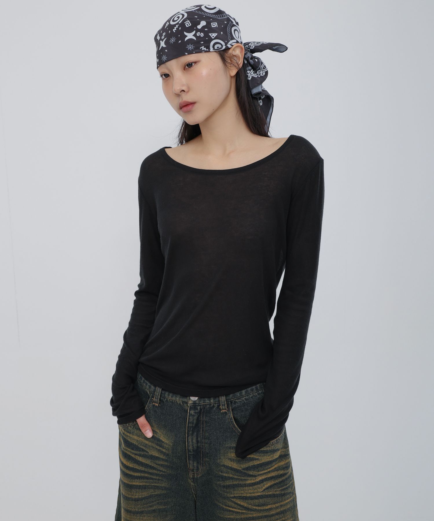 Tシャツ・カットソー *MUSINSA STANDARD* Tencel Slim Mock Neck Long Sleeve T-Shirt Tanboocel Basics Mock Neck Long Sleeve Shirt | Nest Designs