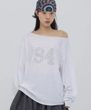 노팅힐 페미닌 원숄더 롱 슬리브 화이트