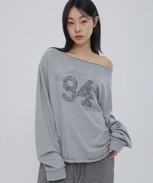 노팅힐 페미닌 원숄더 롱 슬리브 멜란지