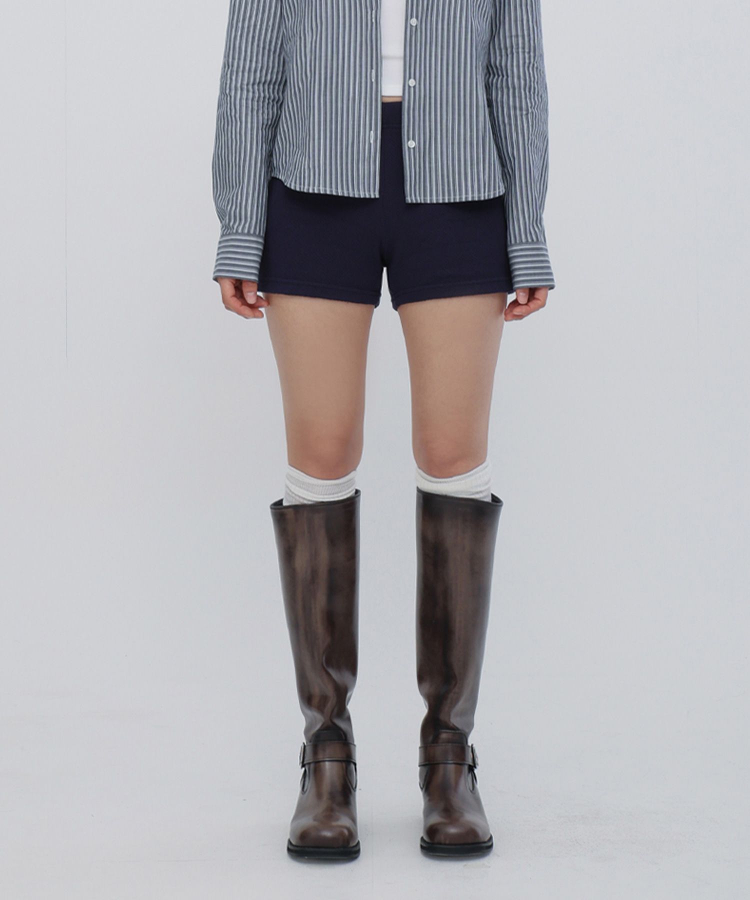 MUSINSA公式 | CHICKS クラシックリブマイクロショーツネイビー