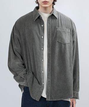 WASHED OVER CORDUROY SHIRTS (GRAY)