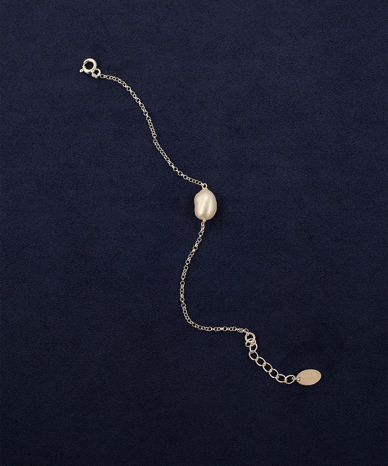 925 silver. Natural pearl bracelet (no.1)