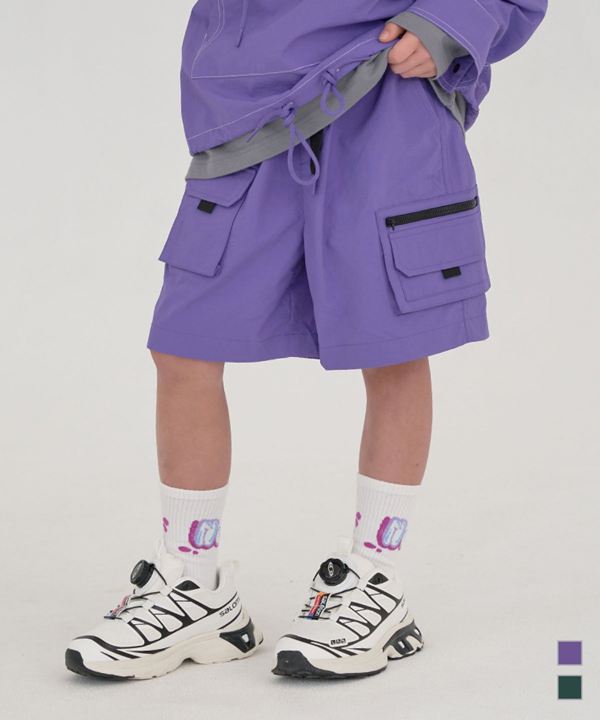 베리클로젯(BERRYCLOSET) 벨티드 나일론 하프 팬츠