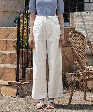 [2컬러] 아몬드 와이드 데님 팬츠