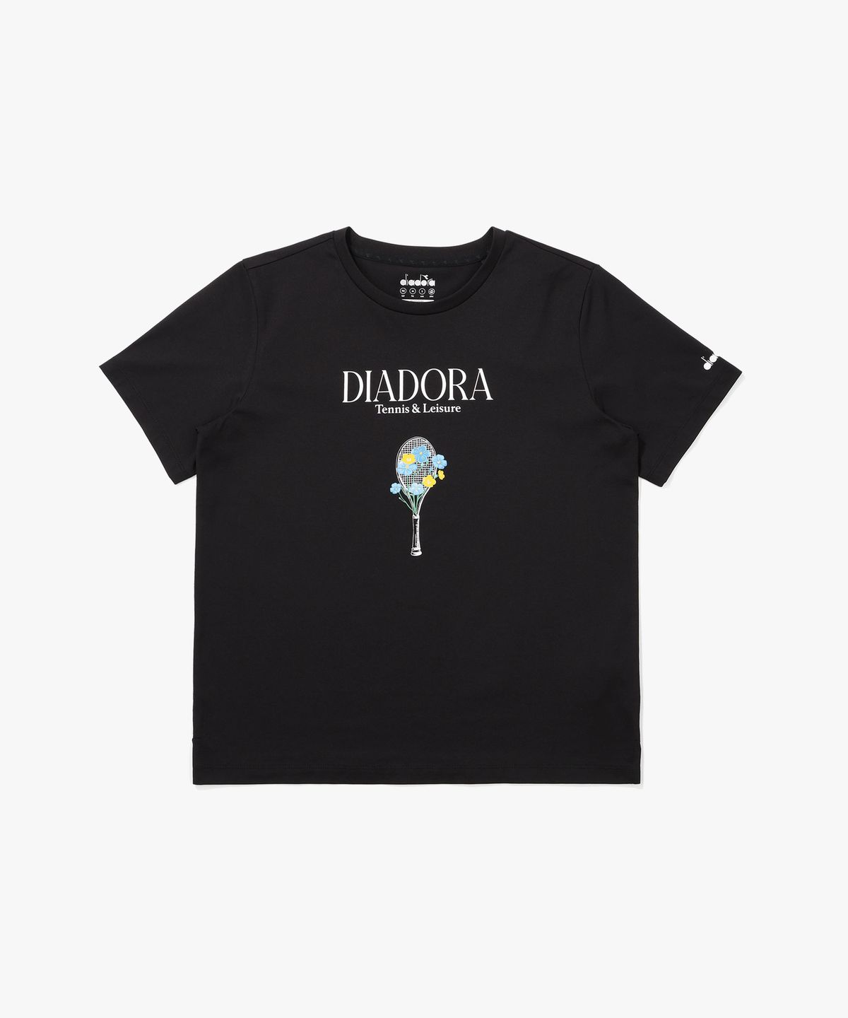 디아도라(diadora) 블루밍 플로랄 반팔 티셔츠 우먼 BLACK