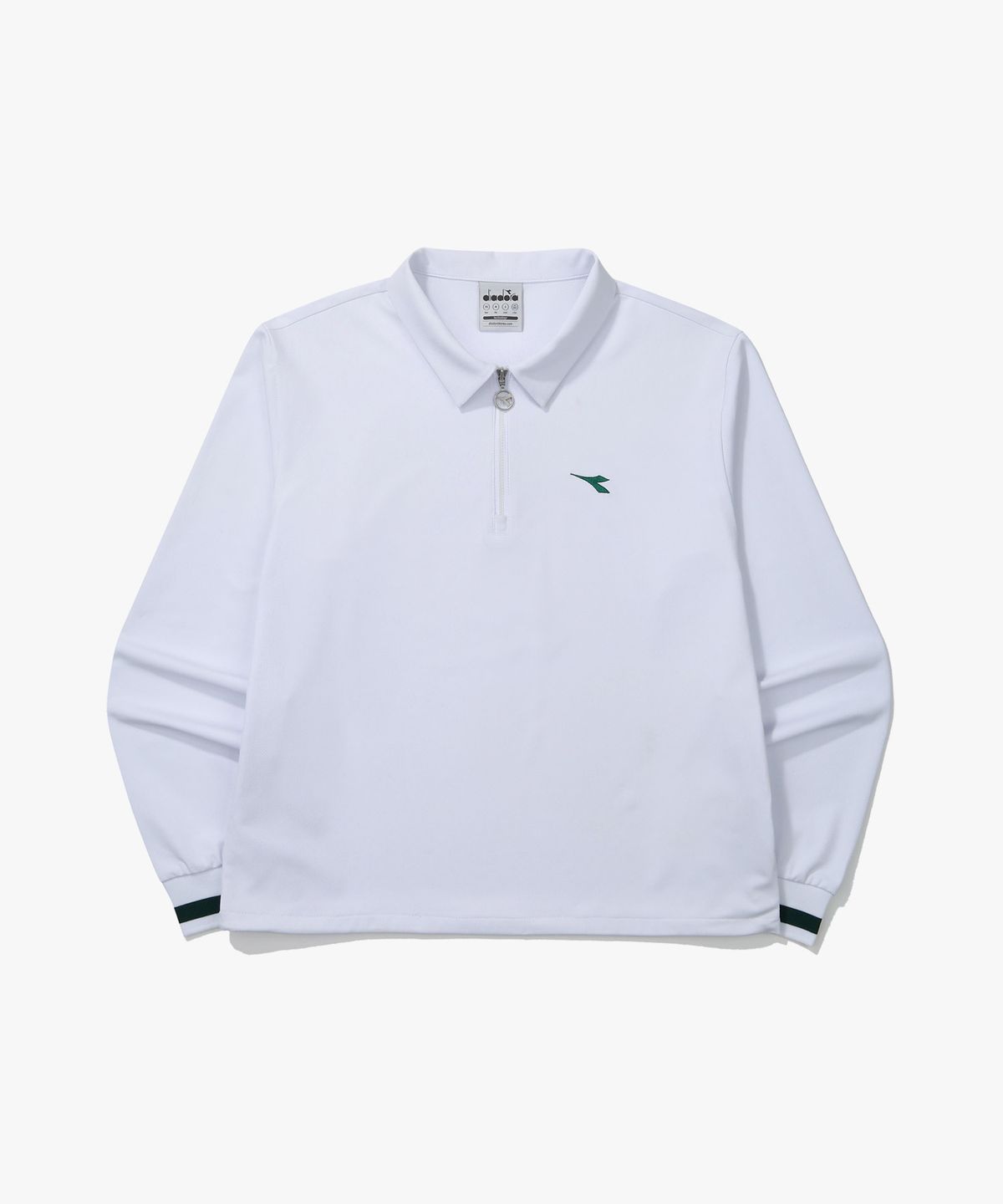 디아도라(diadora) 테니스 하프집업 긴팔 티셔츠 우먼 WHITE