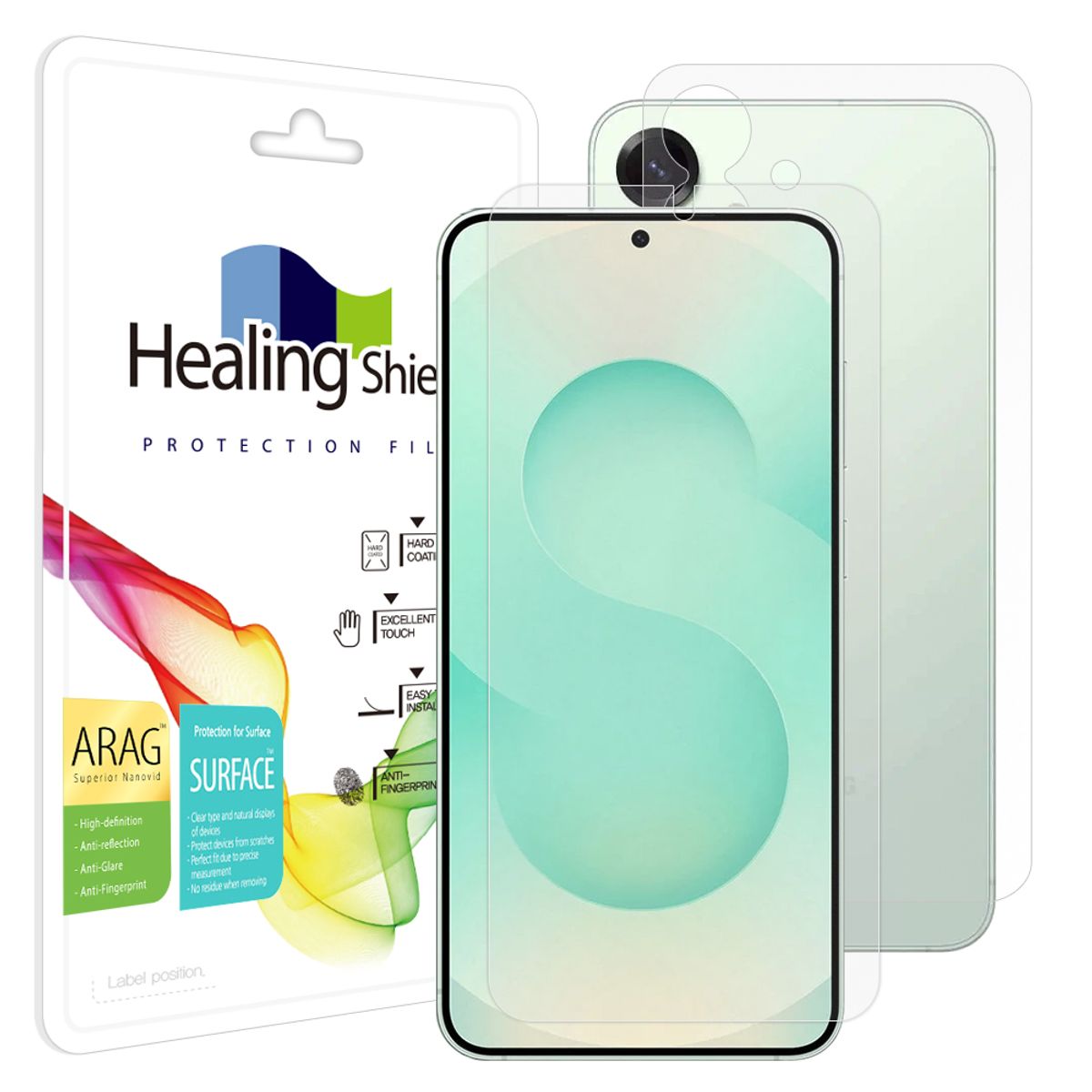 힐링쉴드(HEALINGSHIELD) 갤럭시S25 플러스 ARAG 고화질 저반사 액정보호필름 1매 후면1매