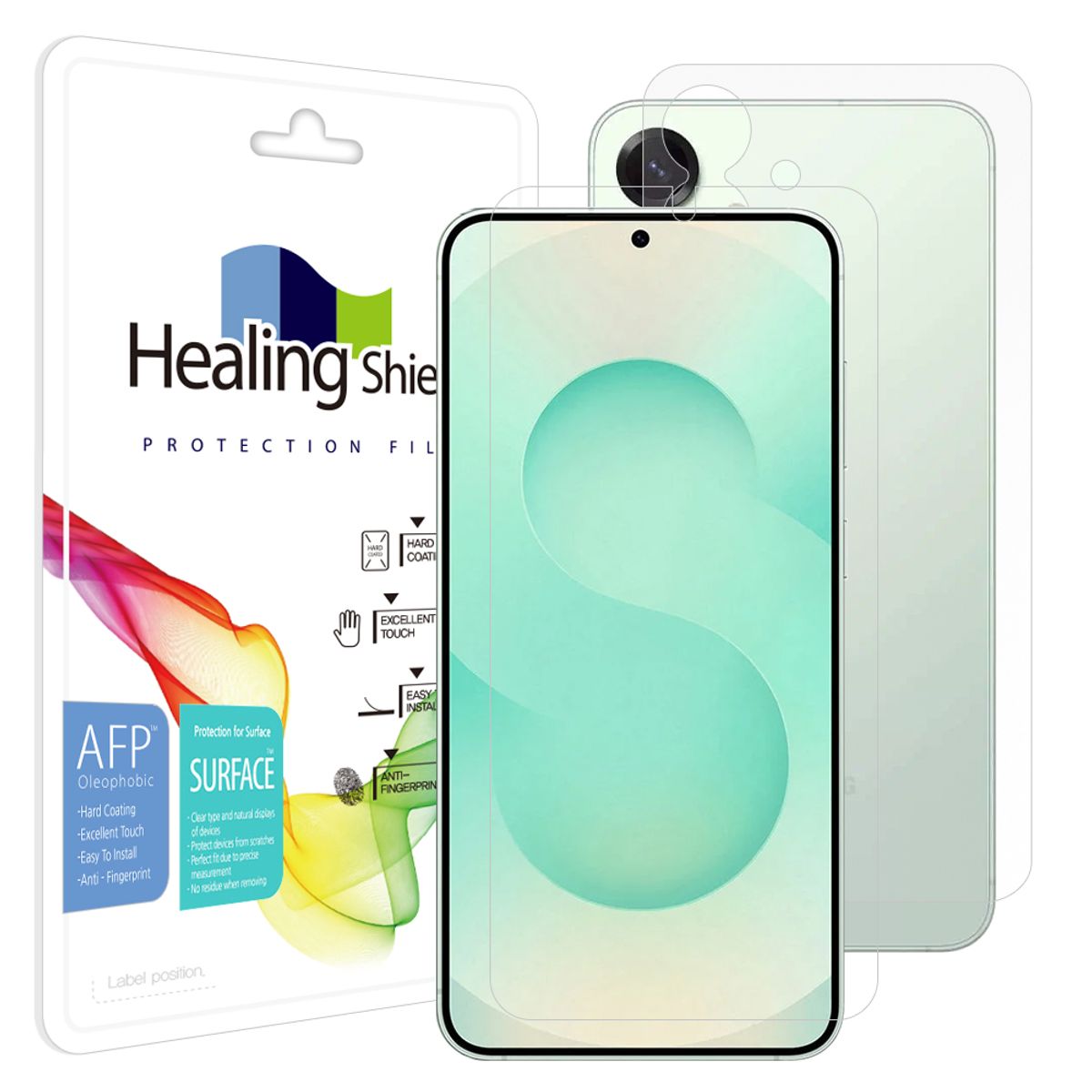 힐링쉴드(HEALINGSHIELD) 갤럭시S25 플러스 올레포빅 액정보호필름 1매 후면1매