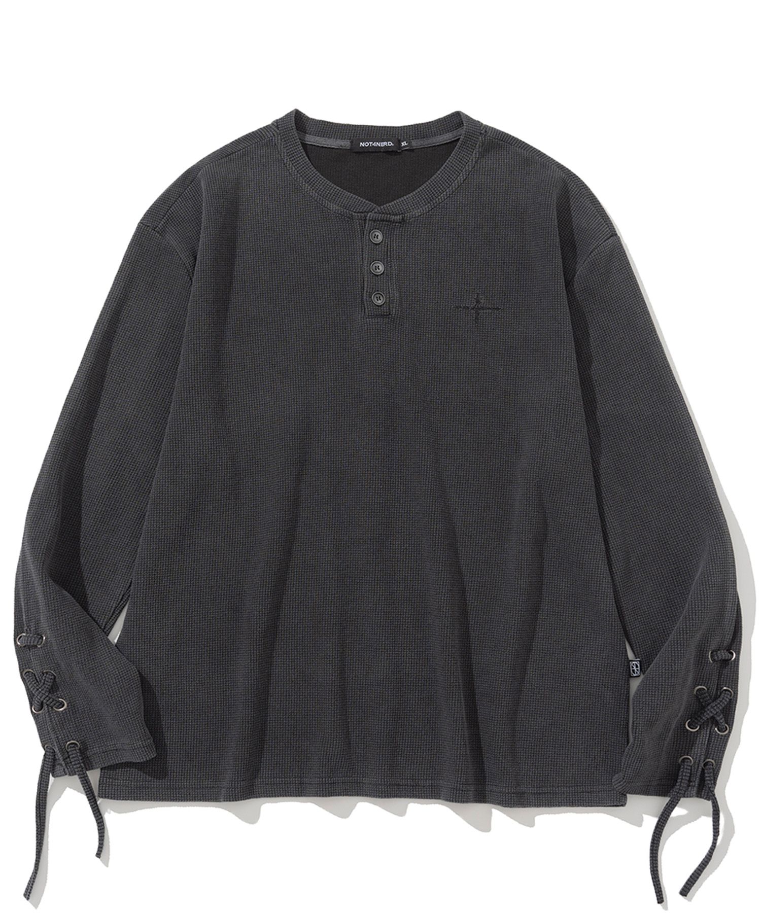 NOT4NERD ■ Pigment Sleeve Lace Henley Neck Long Sleeve MUSINSA | NOT4NERD Pigment Sleeve Lace Henley Neck Long
