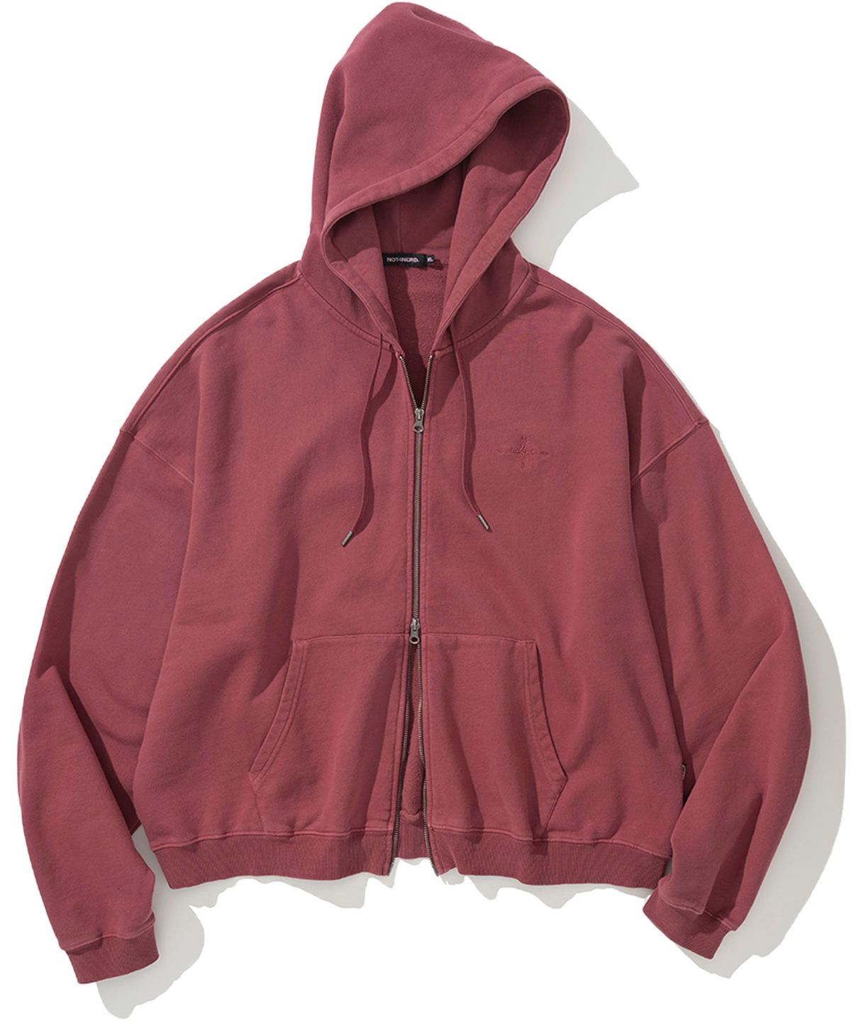 낫포너드(NOT4NERD) 4 Cross Symbol Pigment Hood Zip Up - Red