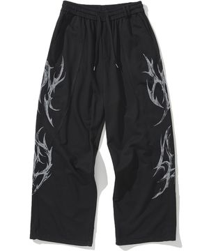 Dagger Tribal Logo Incision Sweat Pants - Black