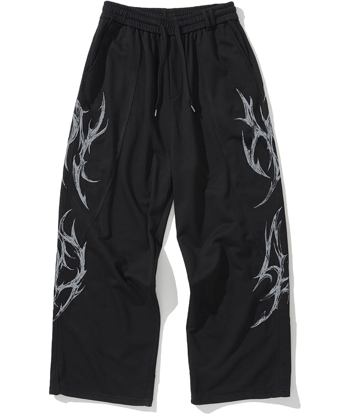 낫포너드(NOT4NERD) Dagger Tribal Logo Incision Sweat Pants - Black
