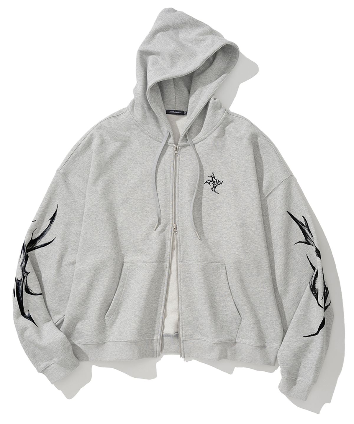 낫포너드(NOT4NERD) Dagger Tribal Logo Hood Zip Up - Grey