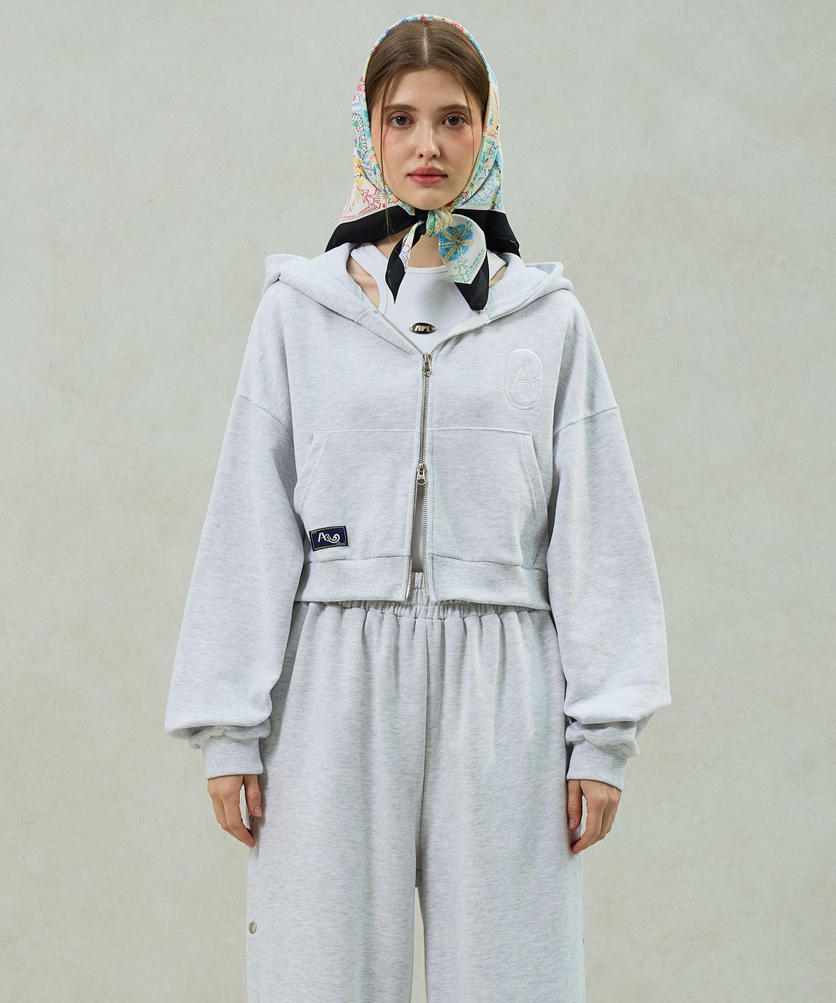 아리킴(ARIKIM) PITA HOOD ZIP-UP / WHITE_MELANGE