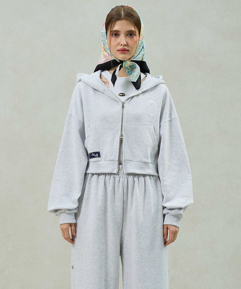PITA HOOD ZIP-UP / WHITE_MELANGE