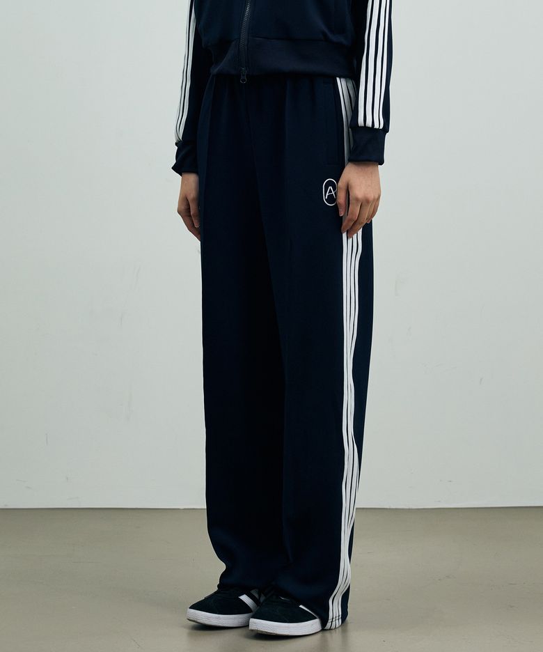 RIBBON JERSEY TRACK PANTS / BLACK