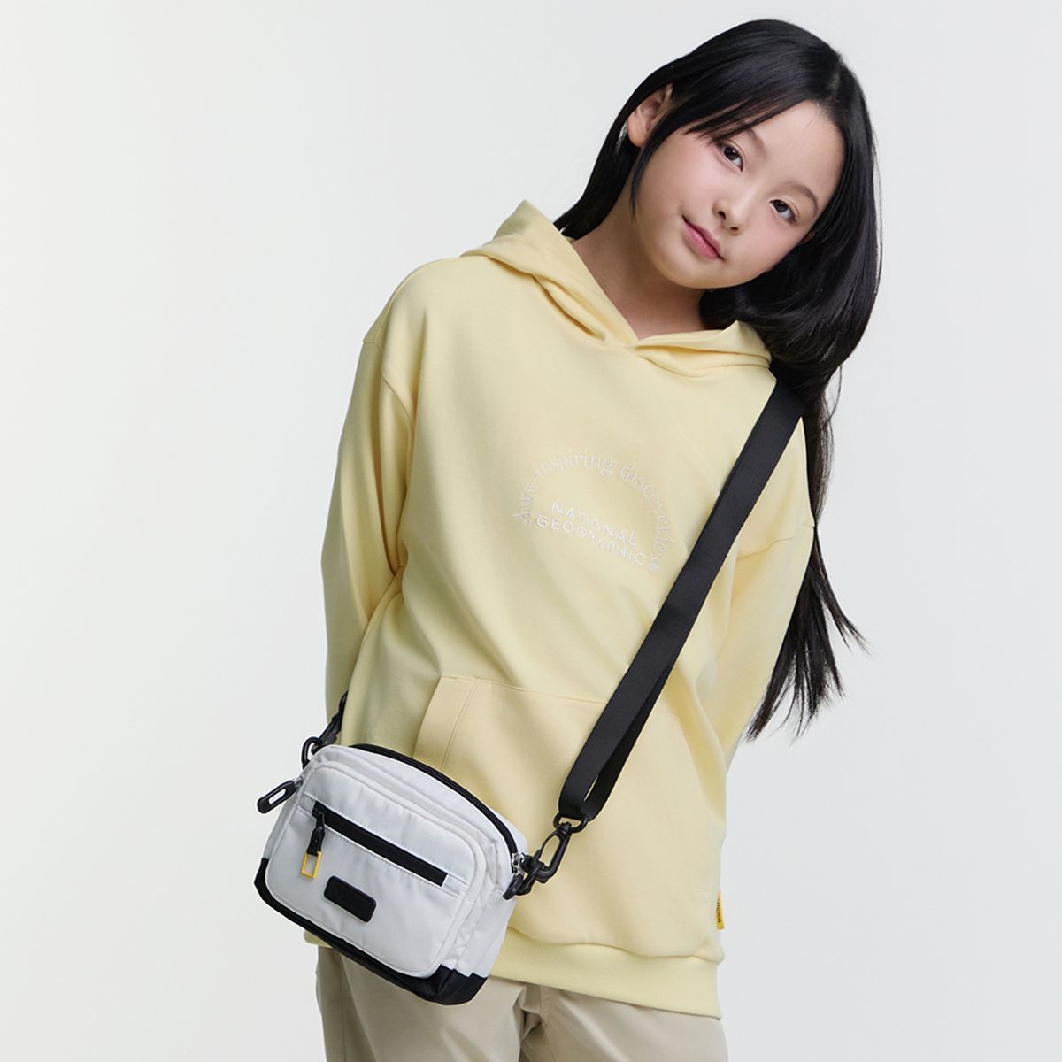 내셔널지오그래픽 키즈(NATIONAL GEOGRAPHIC KIDS) K255KCR120 가로 크로스백 IVORY