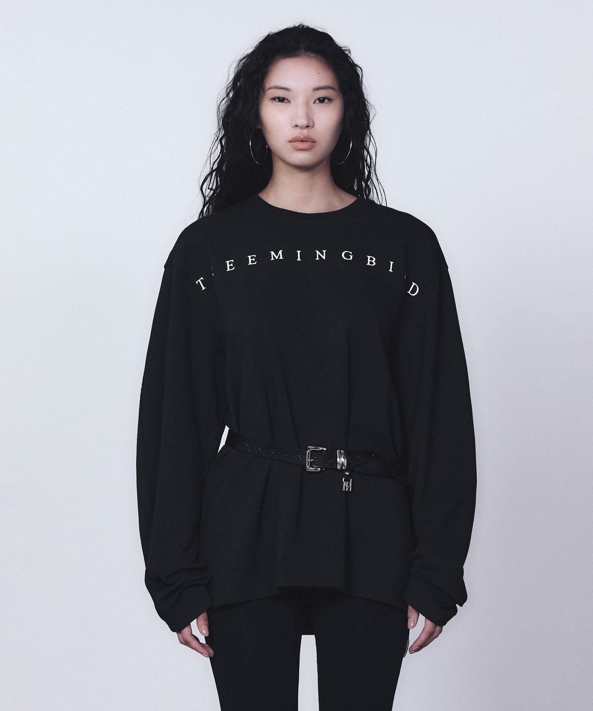 트리밍버드(TREEMINGBIRD) Horizon Logo Long Sleeves [ Black ]