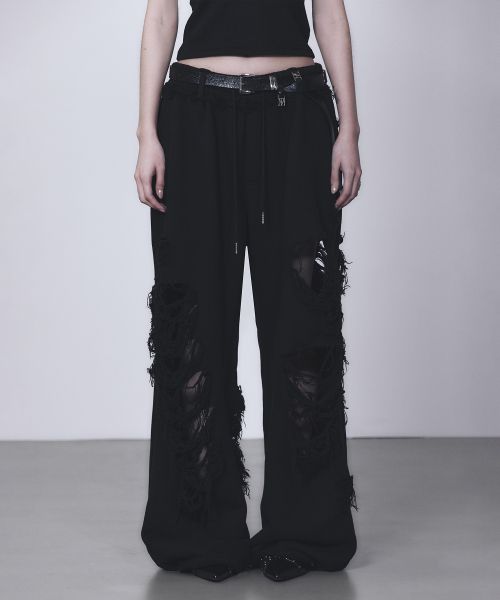 트리밍버드(TREEMINGBIRD) Scratch Damage Wide Sweat Pants